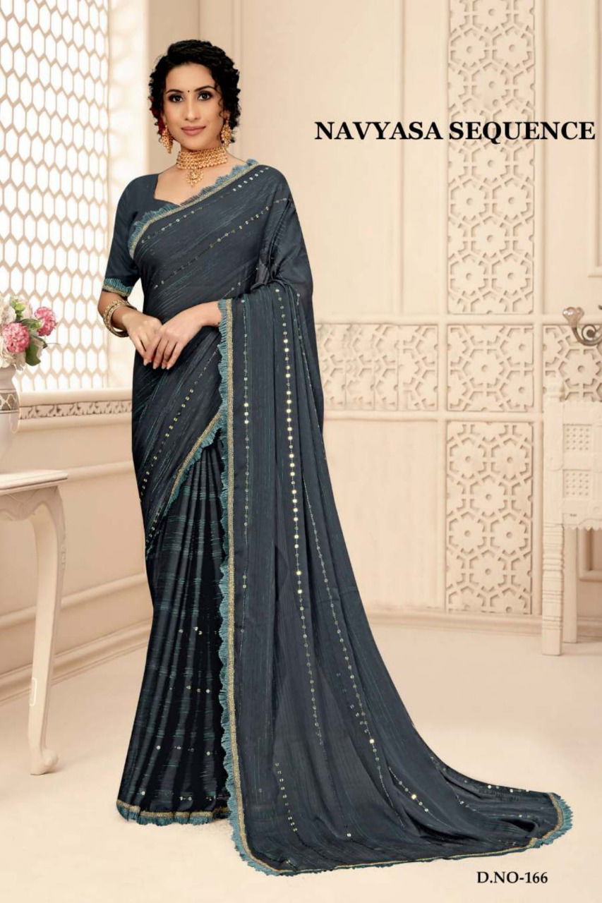 Ynf Navyasa New Exclusive Wear Sequence Georgette Fancy Sarees Collection 